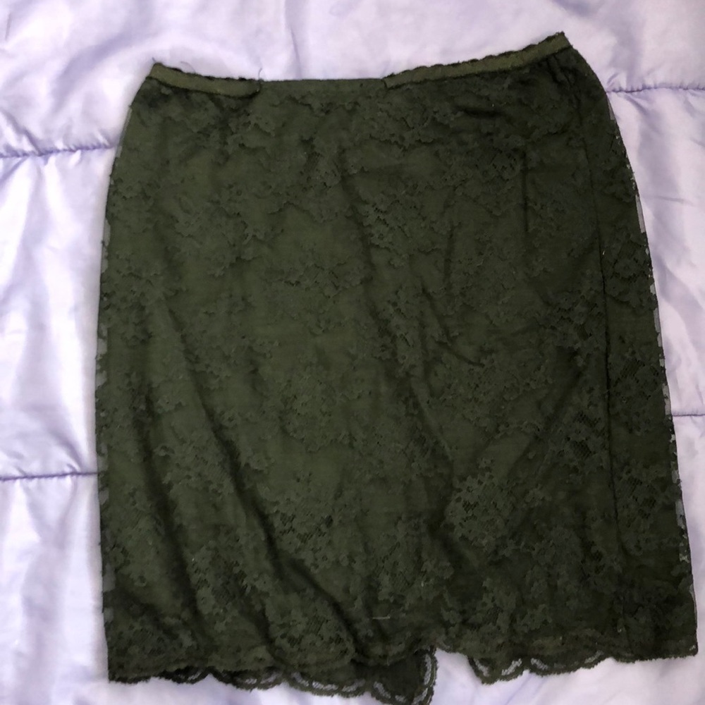 Vintage slip skirt black lace over lay